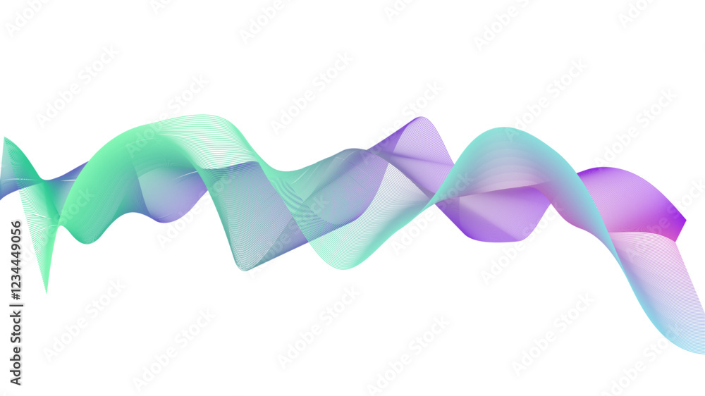 Fototapete Dynamic gradient colorful flowing wave design element. Abstract wavy lines gradient vector line blend element. Wave element with colorful gradient lines blend effect.	
