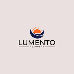  Sun logo design with vector.