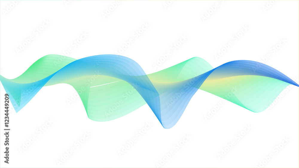Fototapete Dynamic gradient colorful flowing wave design element. Abstract wavy lines gradient vector line blend element. Wave element with colorful gradient lines blend effect.	
