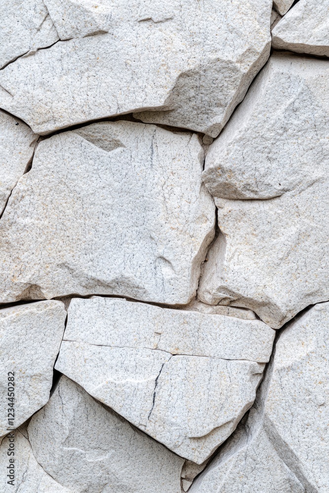 Poster White Stone Wall Texture Irregular Pattern