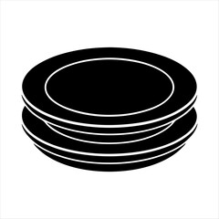 Plate silhouette design white background