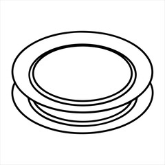 Plate silhouette design white background