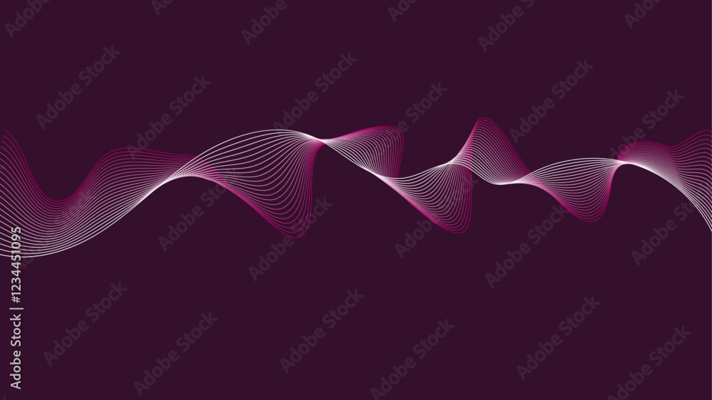 Poster abstract white and pink gradient backdrop technology background with flowing dynamic wave lines. abs