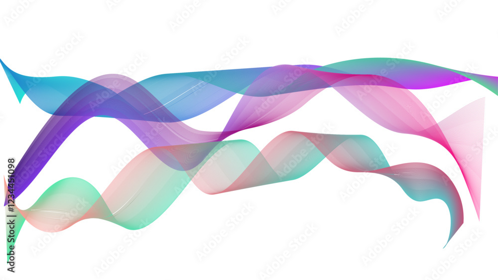 Poster abstract colorful line blend flow wave element for technology background design. vector abstract col