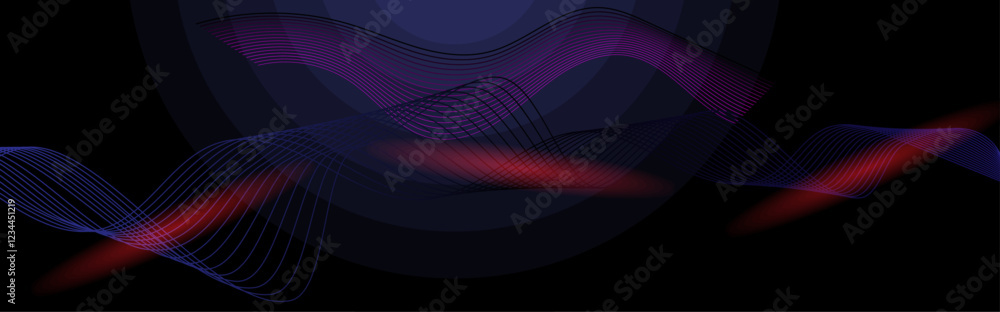 Poster blue backdrop abstract background with line blend and light effects.