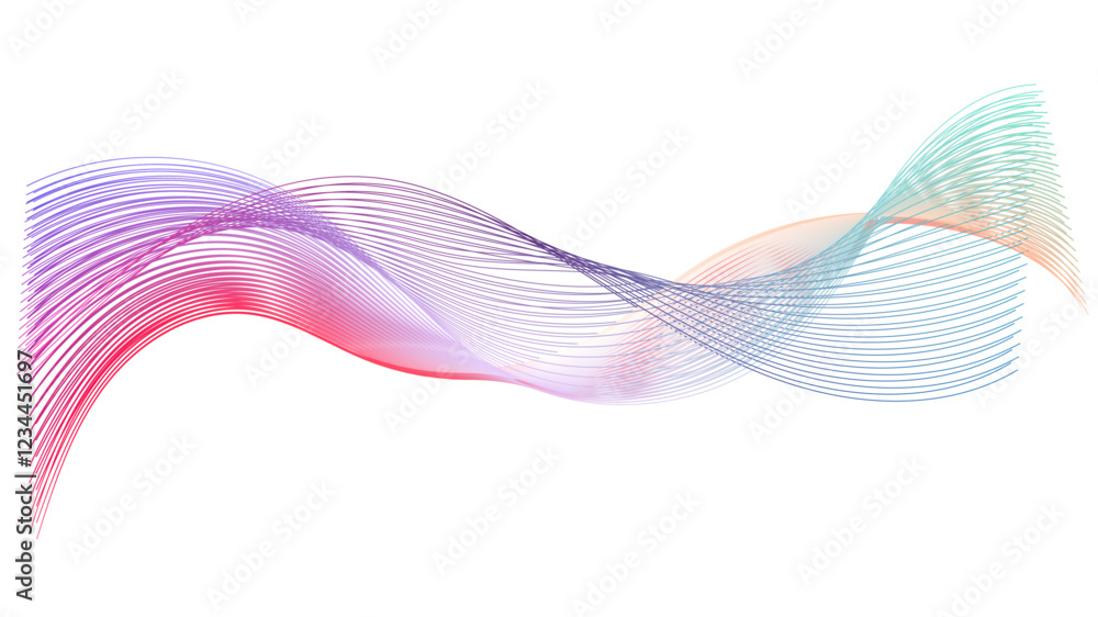 Poster abstract blue smooth wave on a white background. abstract vector wavy lines flowing smooth curve col