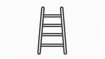 Simple ladder icon, white background, graphic design element, website or app