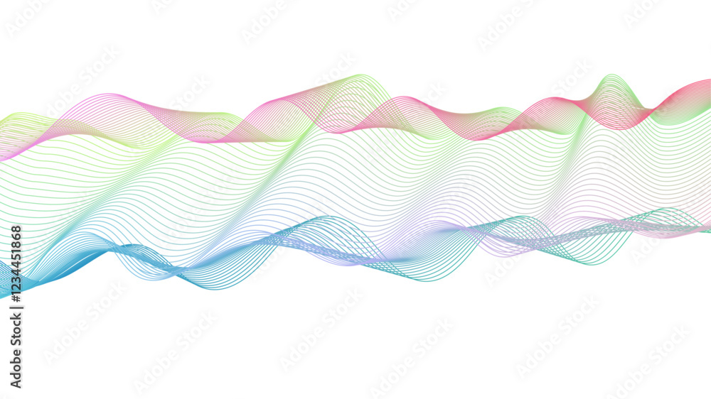 Poster abstract colorful line blend flow wave element for technology background design. vector abstract col
