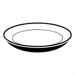 Plate silhouette design white background