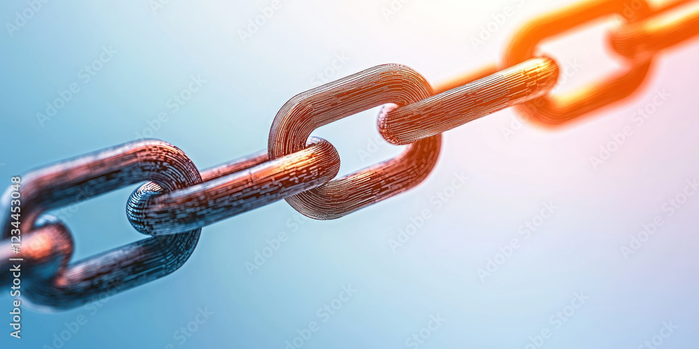 Aufkleber digital chain link representing security and connectivity in technology