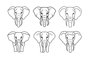 Sri Lankan Elephant (Elephas maximus maximus) animal design, labeled line art vector art illustration.