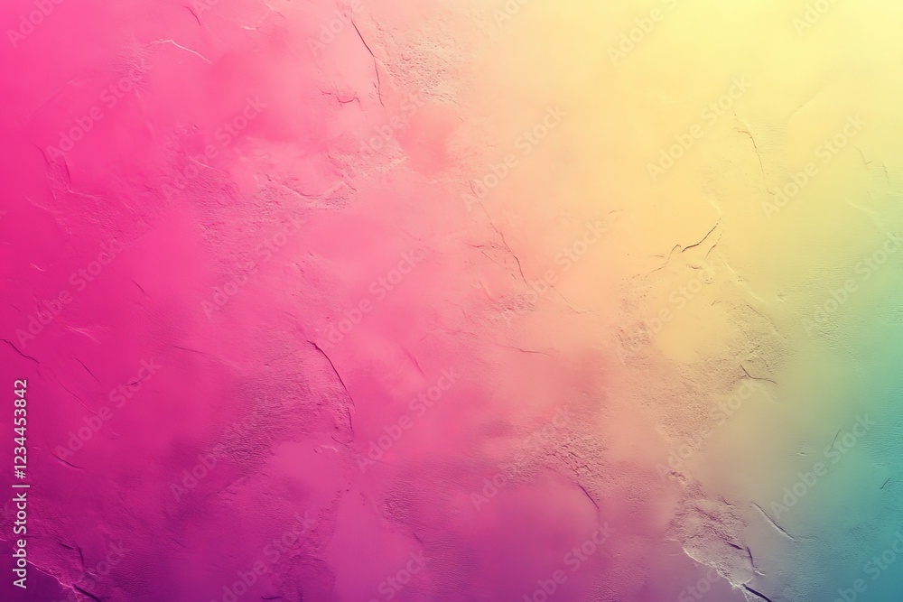 Poster colorful abstract background showcasing a smooth gradient from pink to yellow with textured details