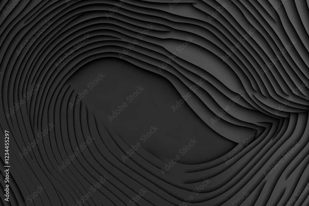 Poster abstract black waves layered background for modern design projects