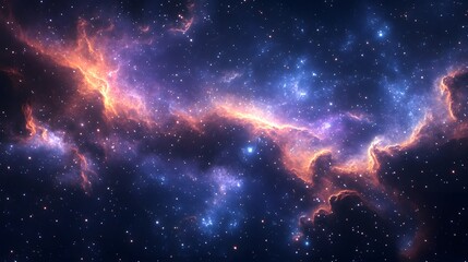 Obraz premium Galaxy with Glowing Nebula and Star Clusters in the Universe
