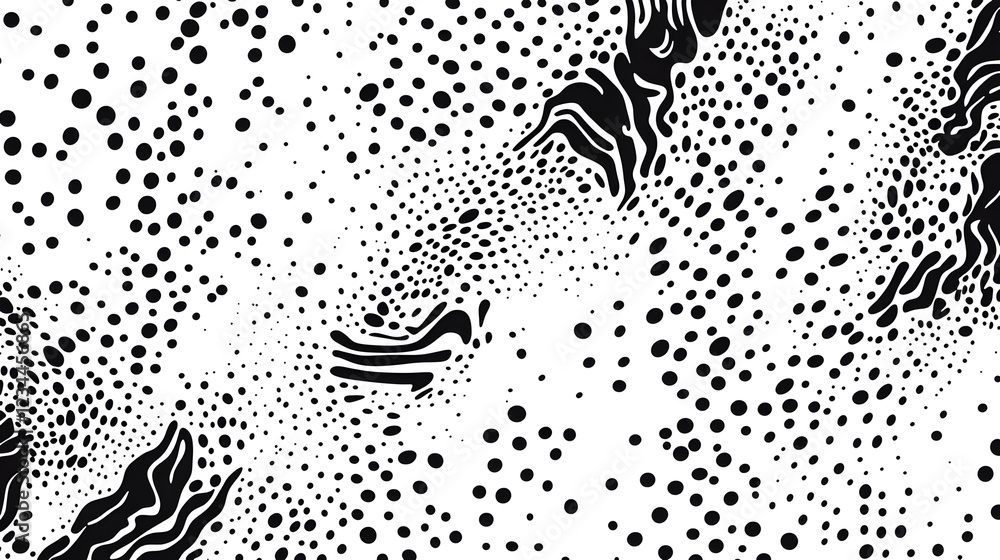 Poster captivating abstract monochrome dot pattern background with hypnotic optical illusion effect