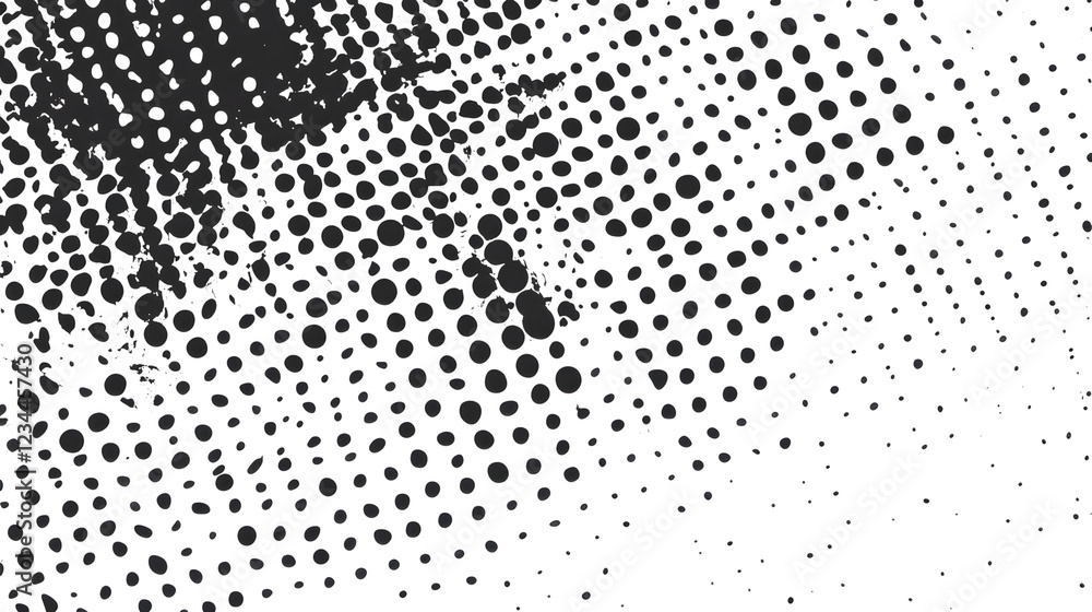 Poster Captivating monochrome abstract background with minimal clean and modern geometric halftone dot patterns  Stylized stippled and granular digital graphic design element with high contrast