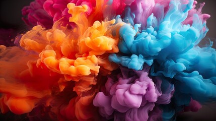 Fototapeta premium Rainbow colors flowing paint - HD Wallpaper HD 8K wallpaper Photographic Image