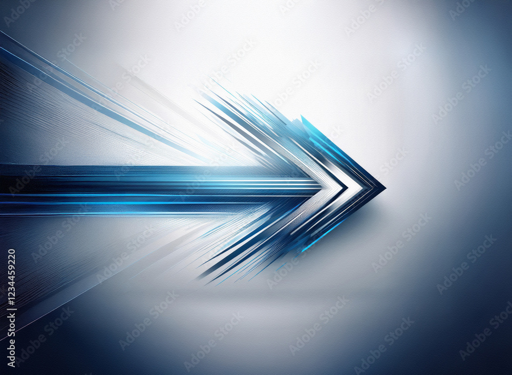 Aufkleber abstract arrow design, dynamic motion blur, blue and gray gradient, sharp lines, futuristic feel, sl