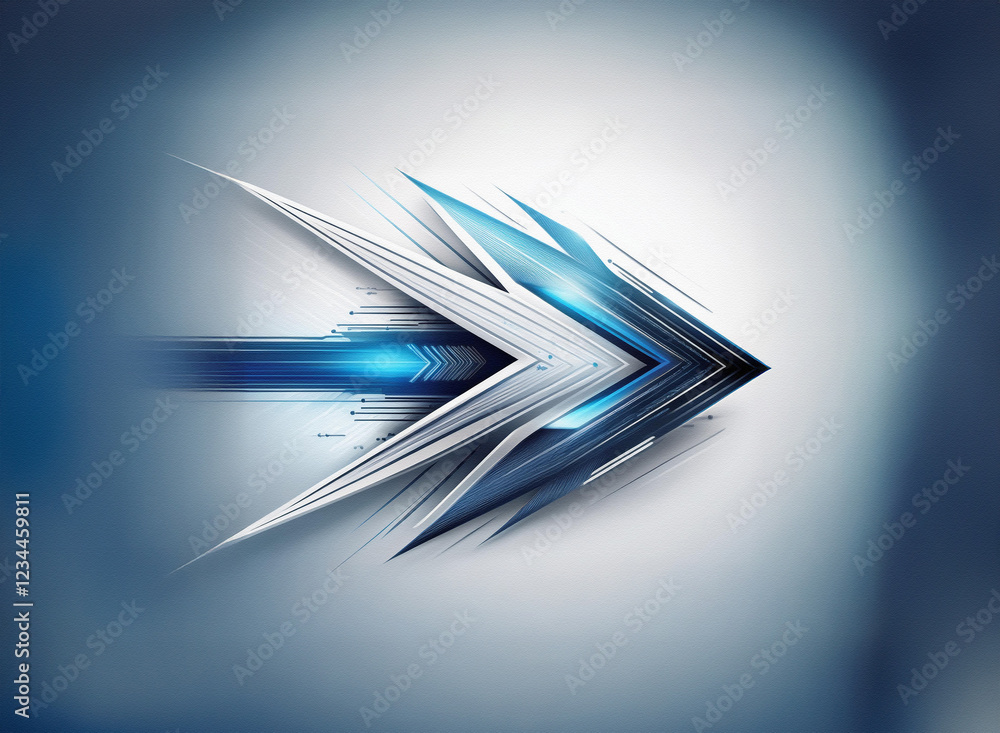 Poster abstract arrow design. sleek, futuristic, and dynamic, it features sharp angles and a vibrant blue a