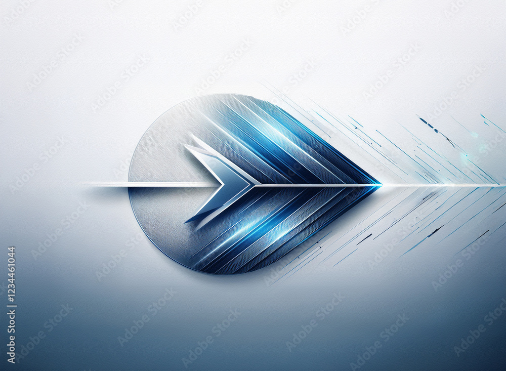 Aufkleber abstract arrow design with metallic and glowing blue accents, suggesting speed and progress. the arr