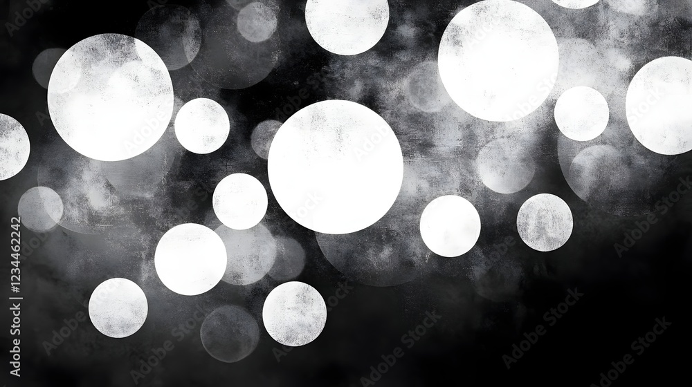 Fototapete Mesmerizing abstract background of glowing luminous orbs and circles of light against a dark blurred backdrop creating a magical enchanting atmosphere perfect for festive events