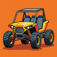 UTV - ATV Buggy   Vehicle Vector Illustration