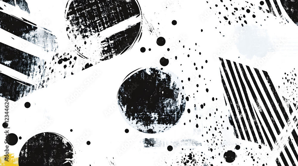 Poster Mesmerizing abstract digital artwork featuring a captivating interplay of dynamic shapes vibrant colors and textural elements that create a bold visually striking composition  This experimental