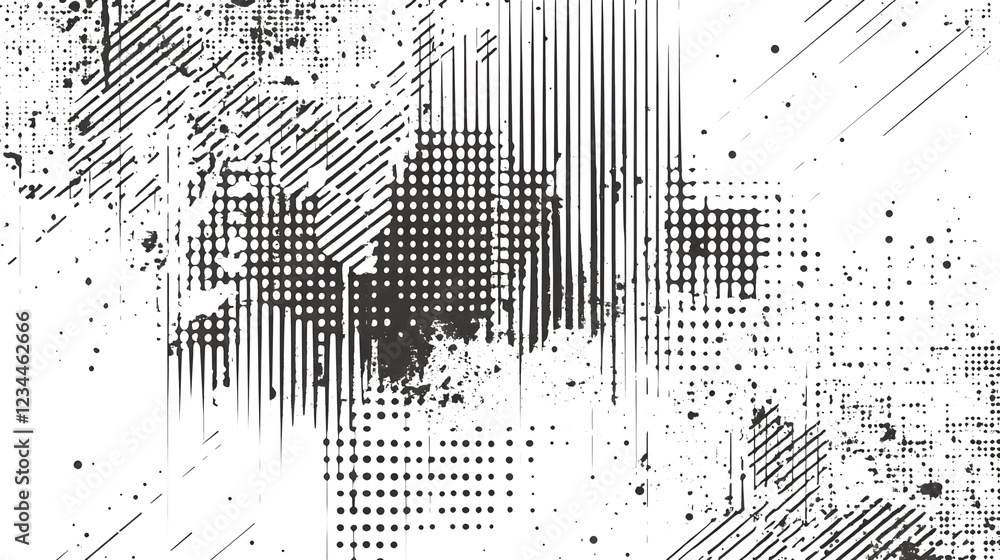Poster Mesmerizing digital artwork featuring a bold and captivating composition of glitch inspired geometric patterns dynamic monochrome gradients and futuristic techno inspired elements  This abstract