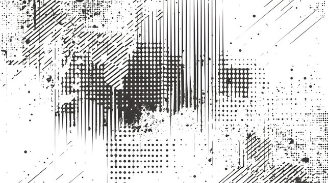 Mesmerizing digital artwork featuring a bold and captivating composition of glitch inspired geometric patterns dynamic monochrome gradients and futuristic techno inspired elements  This abstract