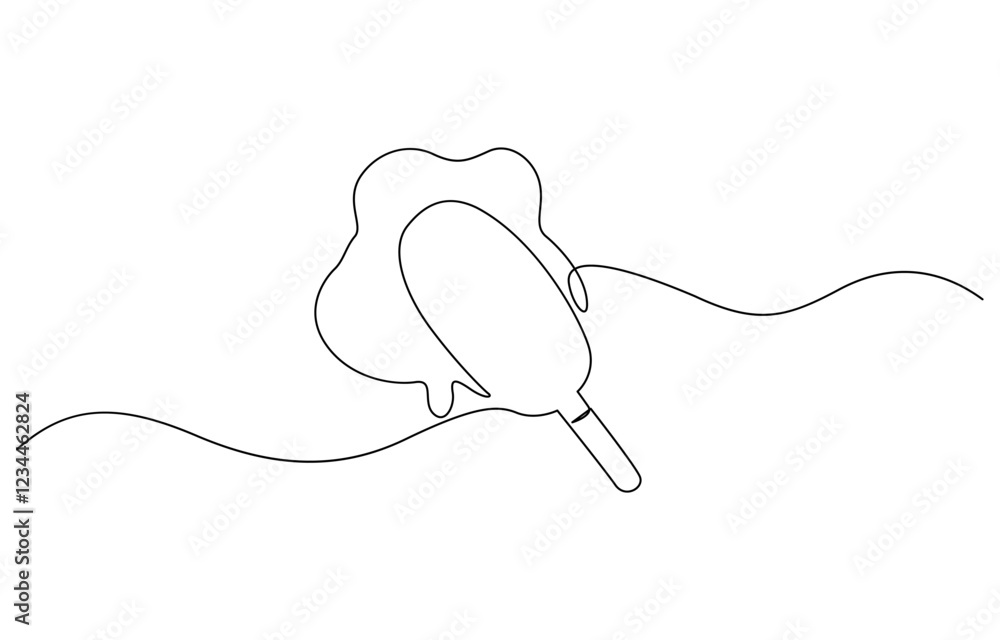 Aufkleber one continuous line drawing of fresh ice cream stick. single line art of delicious, continuous one l