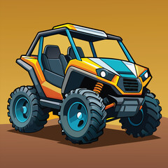 Obraz premium UTV - ATV Buggy Vehicle Vector Illustration