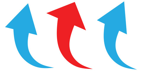 long Curved arrow icon vector. Arrow pointer icon sign symbol in trendy flat style.