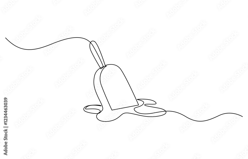 Aufkleber one continuous line drawing of fresh ice cream stick. single line art of delicious, continuous one l