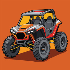 UTV - ATV Buggy   Vehicle Vector Illustration