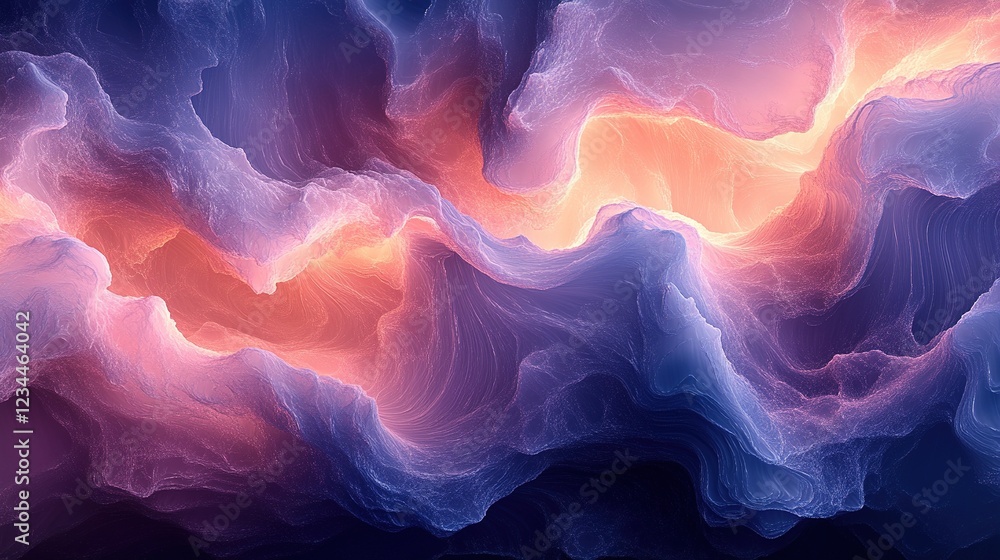 Poster abstract smoke swirls with orange glow in layered patterns for graphic use