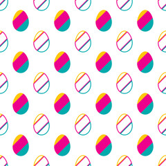 Colorful Easter Eggs Pattern Background. Vector Illustration. Seamless. Wallpaper