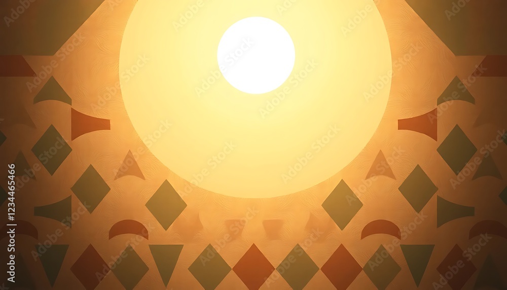 Poster abstract geometric pattern illuminated by central light source