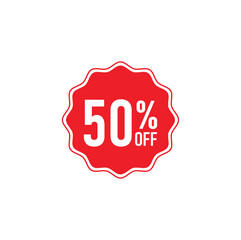 50% off sale tag vector