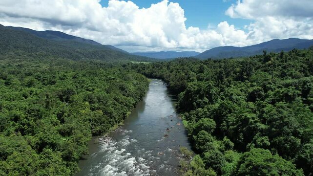 Aerial footage of Tully Queensland Australia