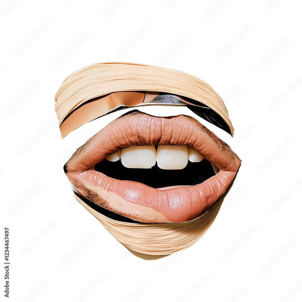 Poster this striking and surreal image showcases a close up of painted lips in a vibrant and captivating vi