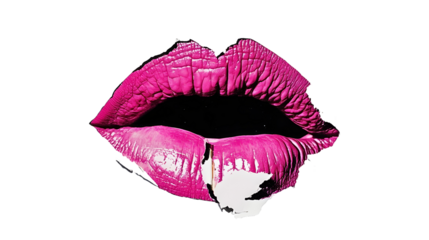 Vibrant Magenta Lips   Sensual Close up of Glamorous Feminine Beauty Featuring Bold Alluring Lipstick Makeup on a White Background