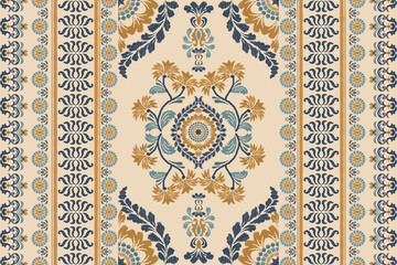 Motifs African boho paisley Floral Ikat pattern embroidery border.Ethnic Indian Aztec seamless patterns.ikat oriental pattern traditional.Saree sarong design for texture,fabric, clothing,wrapping,deco © supachai