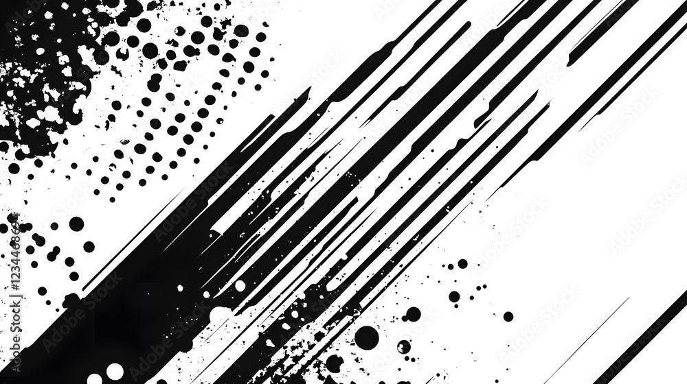 Aufkleber Visually striking abstract background featuring bold dynamic graphic elements with a sense of energy motion and intense contrast  The design showcases a monochrome palette minimalist shapes