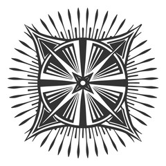 Obraz premium A Bold Angular Radiations Mandala Vector Design And Illustration