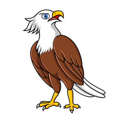 Cartoon harpy eagle bird on white background