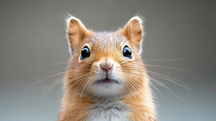 Obraz premium Curious red squirrel portrait, wildlife close-up