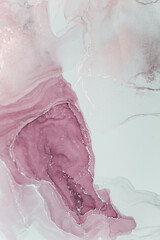 Beautiful alcohol ink abstract artwork featuring soft pink and white hues with fluid patterns