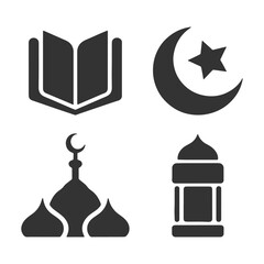 Islamic icons symbol, Mosque icon, 