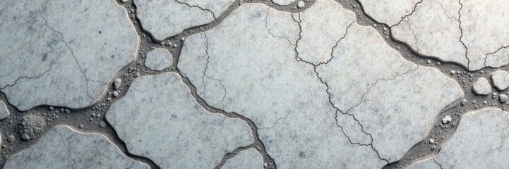 Obraz premium Rough grey marble slab texture with veining and cracks, rock, geological, veining