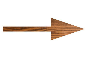 Arrow with wooden texture isolated on white